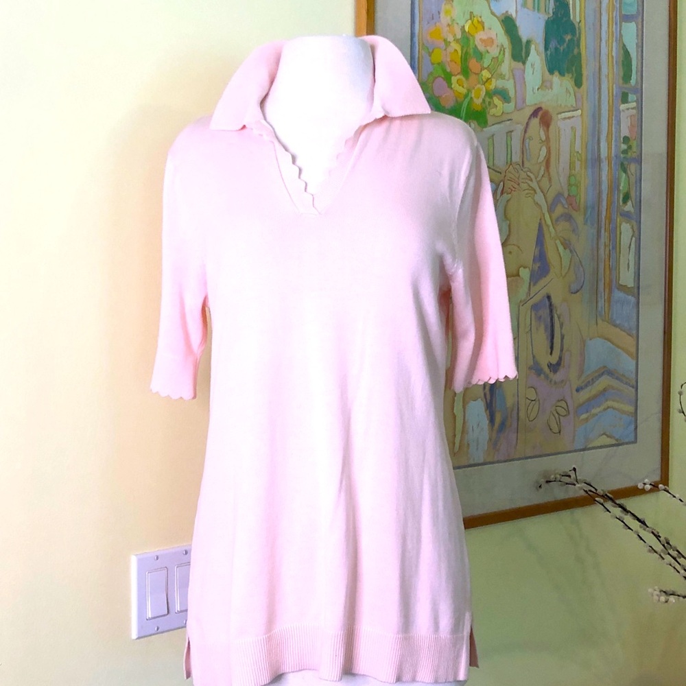 Isaac Mizrahi pink polo 👚 like new
